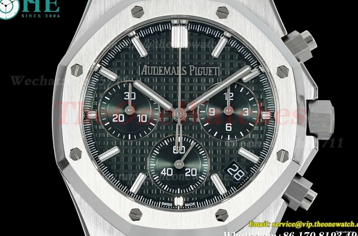 26240ST SH4401 SS Super Dial Clone 41mm Royal Green APS Oak Chrono SS 0501